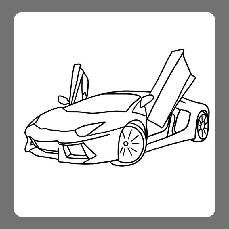Hình tô màu xe lamborghini số 5 chuẩn phom