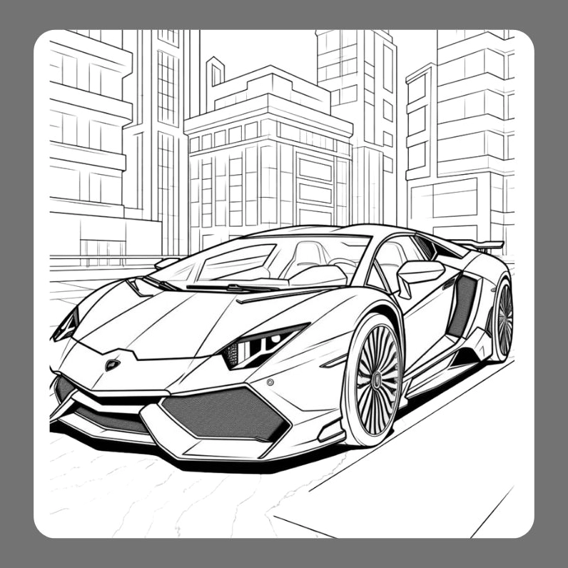 Hình tô màu xe lamborghini số 7 năng động