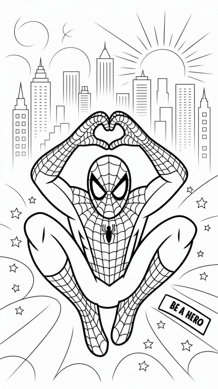 Hình tranh to màu người nhện 12 vui nhộn