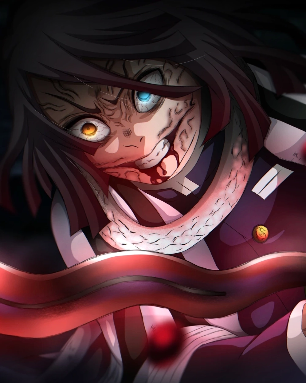 Iguro Obanai xà trụ mạnh mẽ khiến fan không thể rời mắt