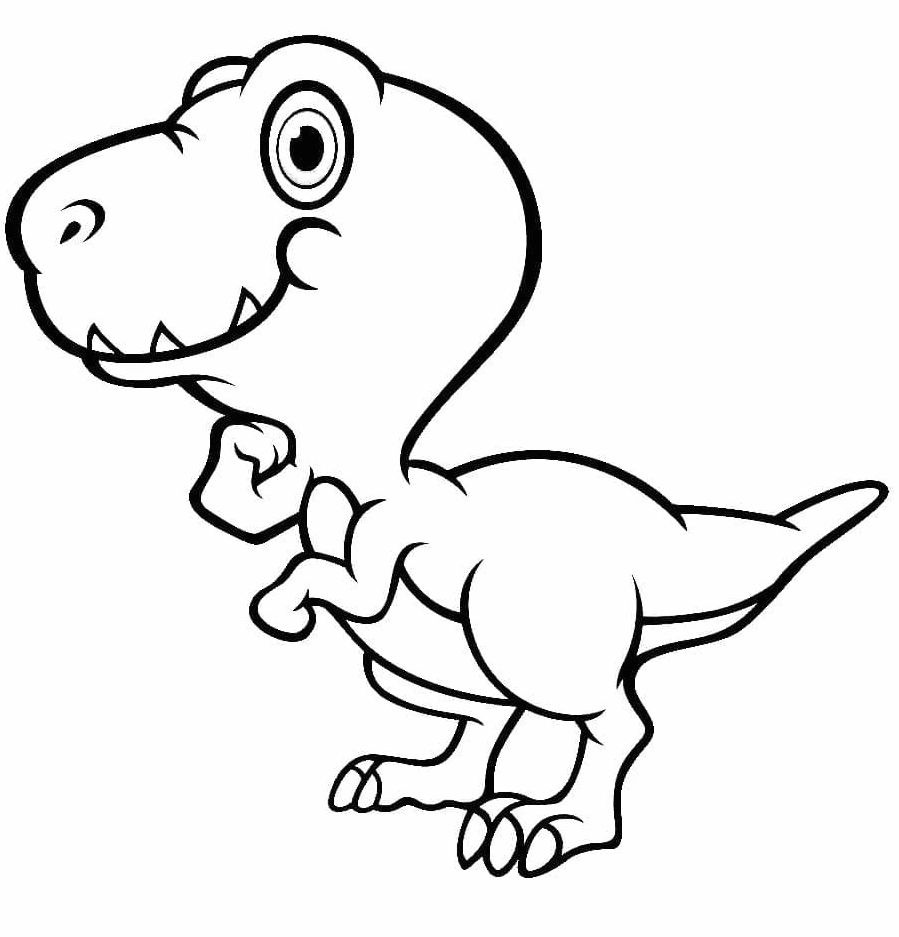 Khủng Long Bạo Chúa Cute đang chờ bé tô màu