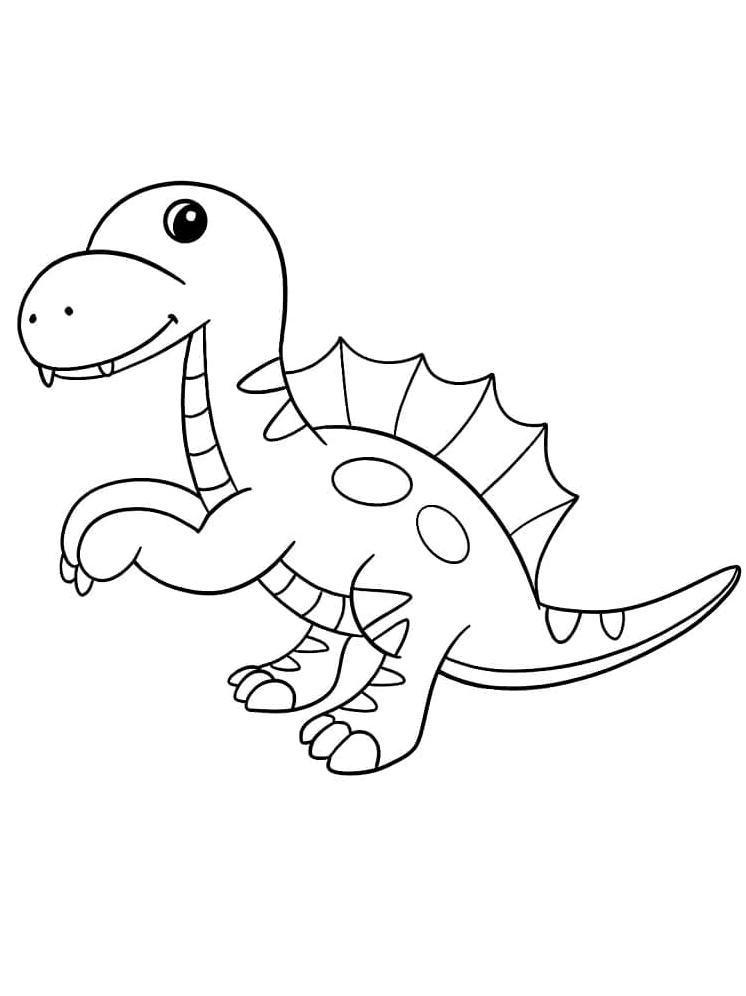 Mẫu tô màu khủng long đáng yêu dễ thương