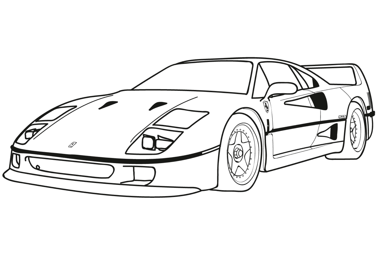 Mẫu tô màu siêu xe ferrari f40 huyền thoại