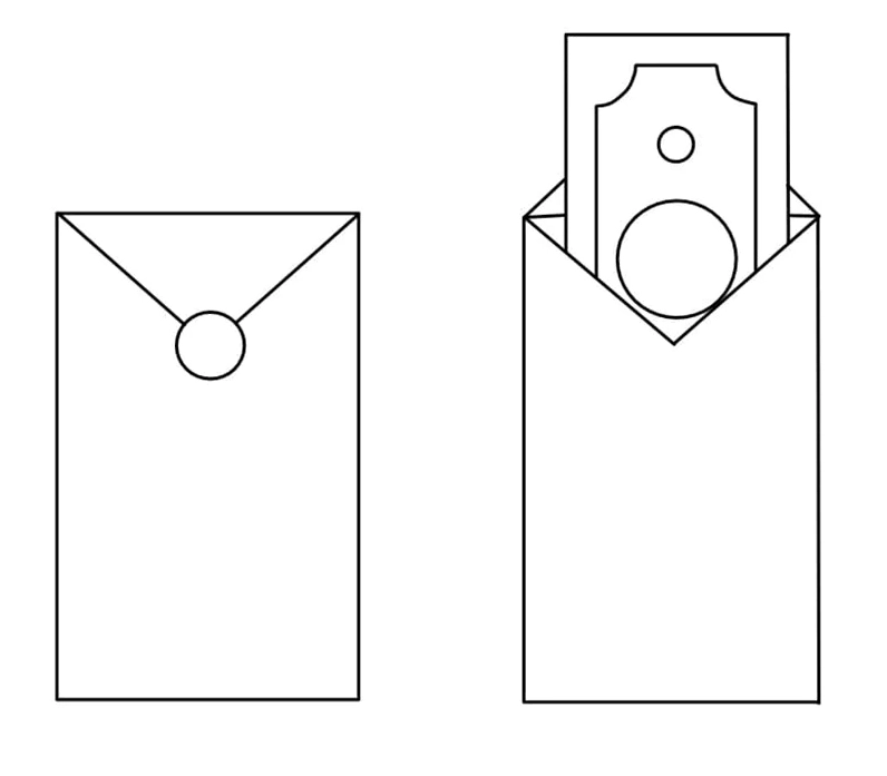 Mẫu tranh tô màu bao lì xì họa tiết số 12