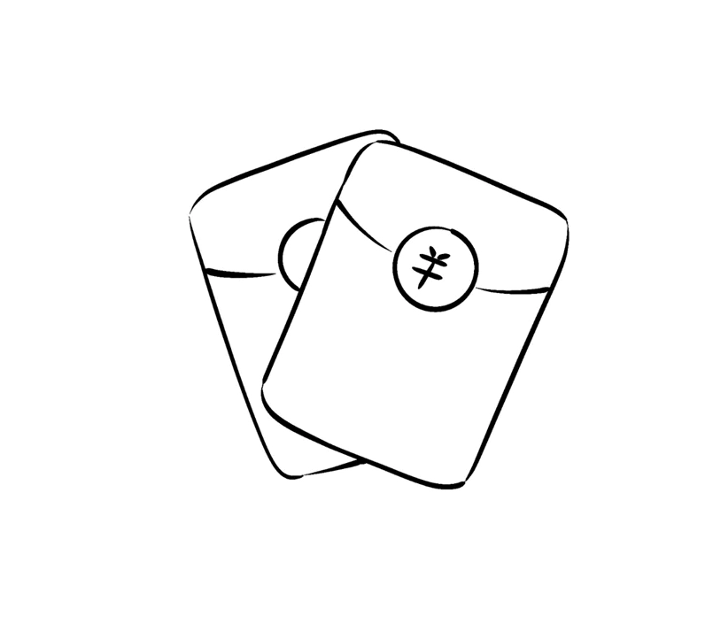 Mẫu tranh tô màu bao lì xì họa tiết số 24