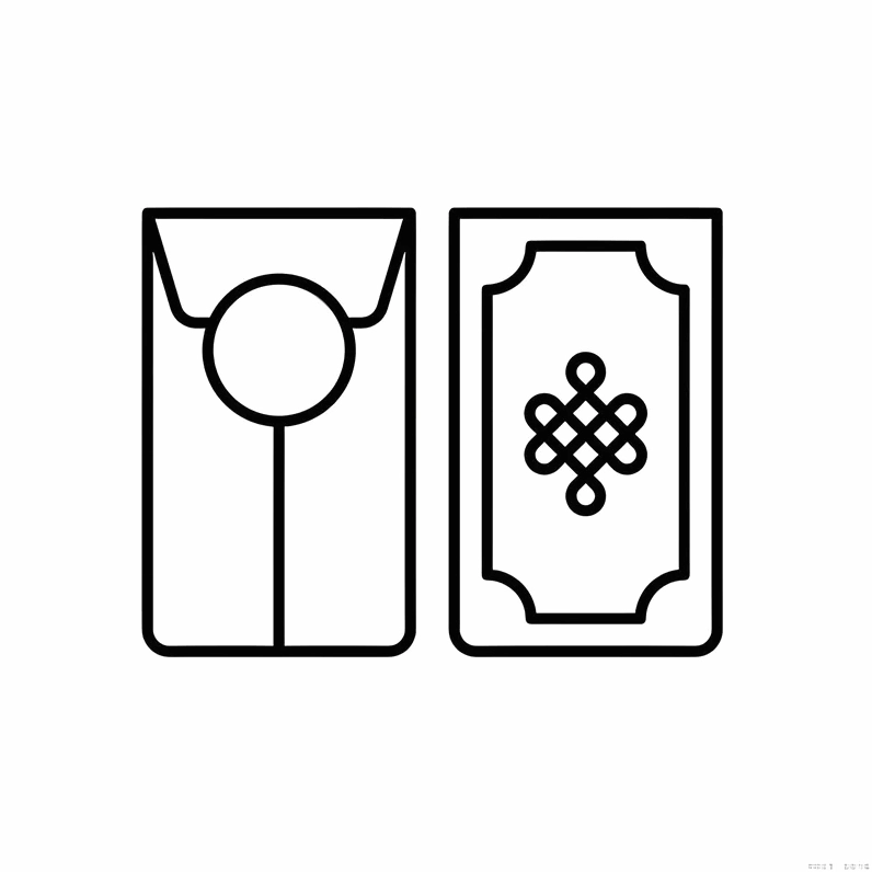 Mẫu tranh tô màu bao lì xì họa tiết số 7