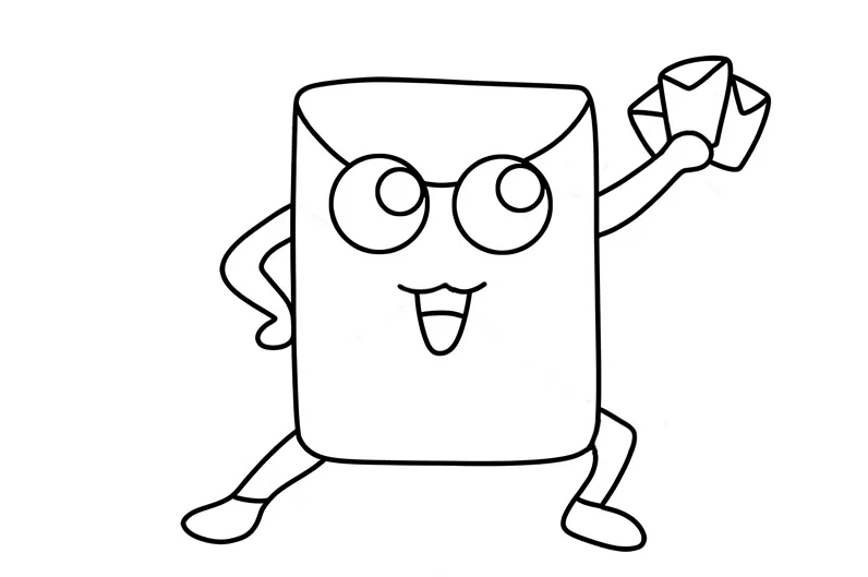 Mẫu tranh tô màu bao lì xì họa tiết số 9