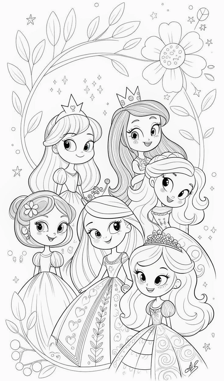 Mẫu tranh tô màu búp bê thay quần áo với trang phục đi học đáng yêu