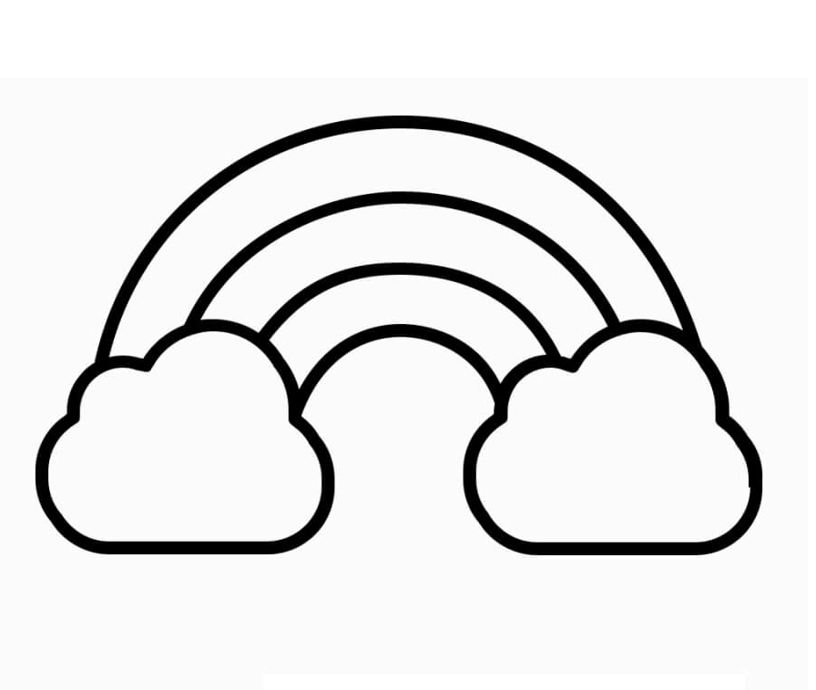 Mẫu tranh tô màu cầu vồng đơn giản dễ tô