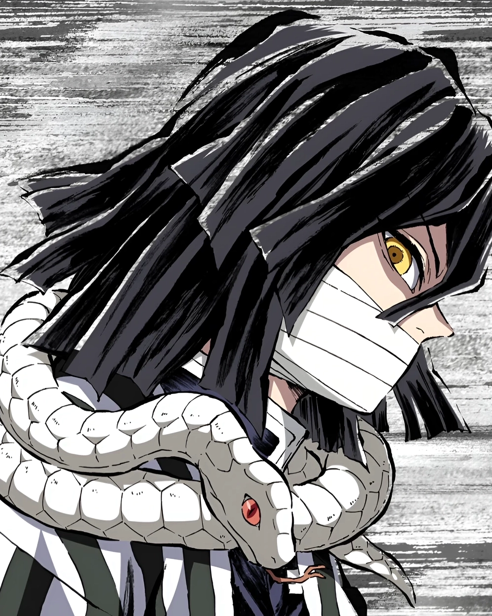 Obanai anime thể hiện hình tượng chiến binh trung thành