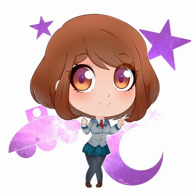 Ochako Uraraka chibi là phiên bản hoạt hình nhỏ gọn cực kỳ dễ thương và hài hước