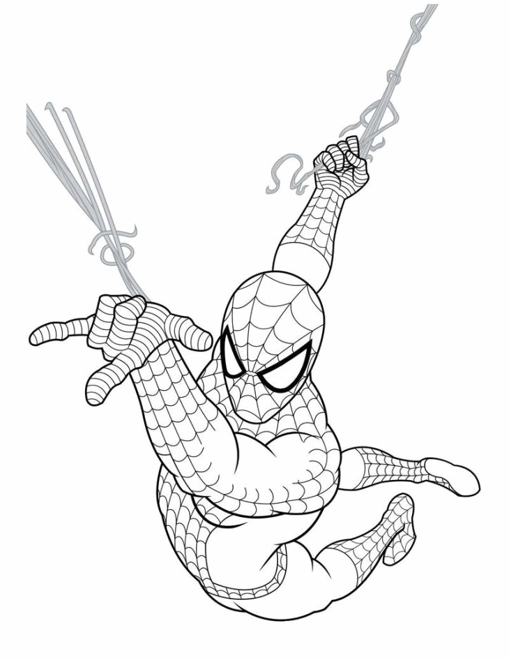 Pha đu tơ mạo hiểm trên tranh to màu người nhện đu tơ