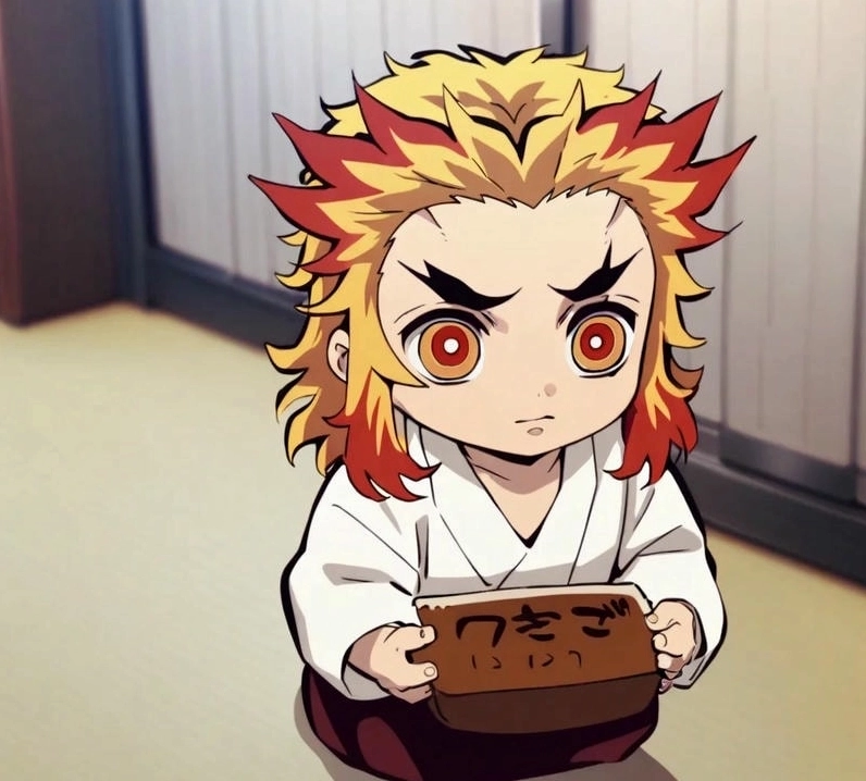 Rengoku chibi tạo hình nhỏ nhắn rực rỡ và mạnh mẽ