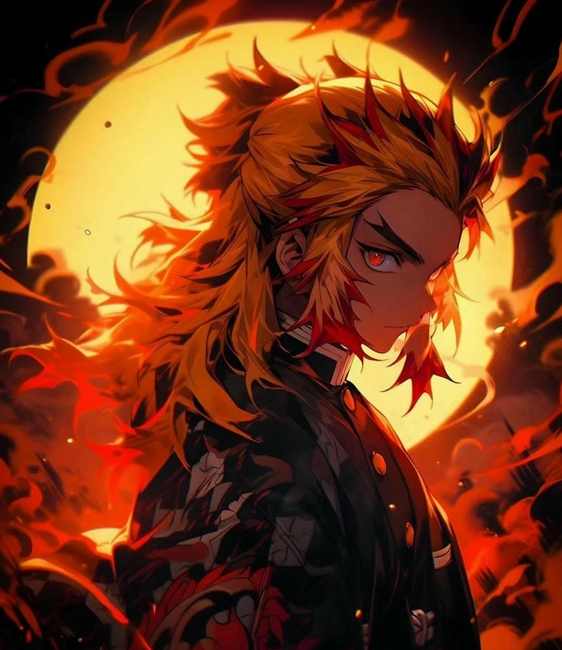 Rengoku Kyoujurou art nghệ thuật tái hiện hình ảnh hào hùng