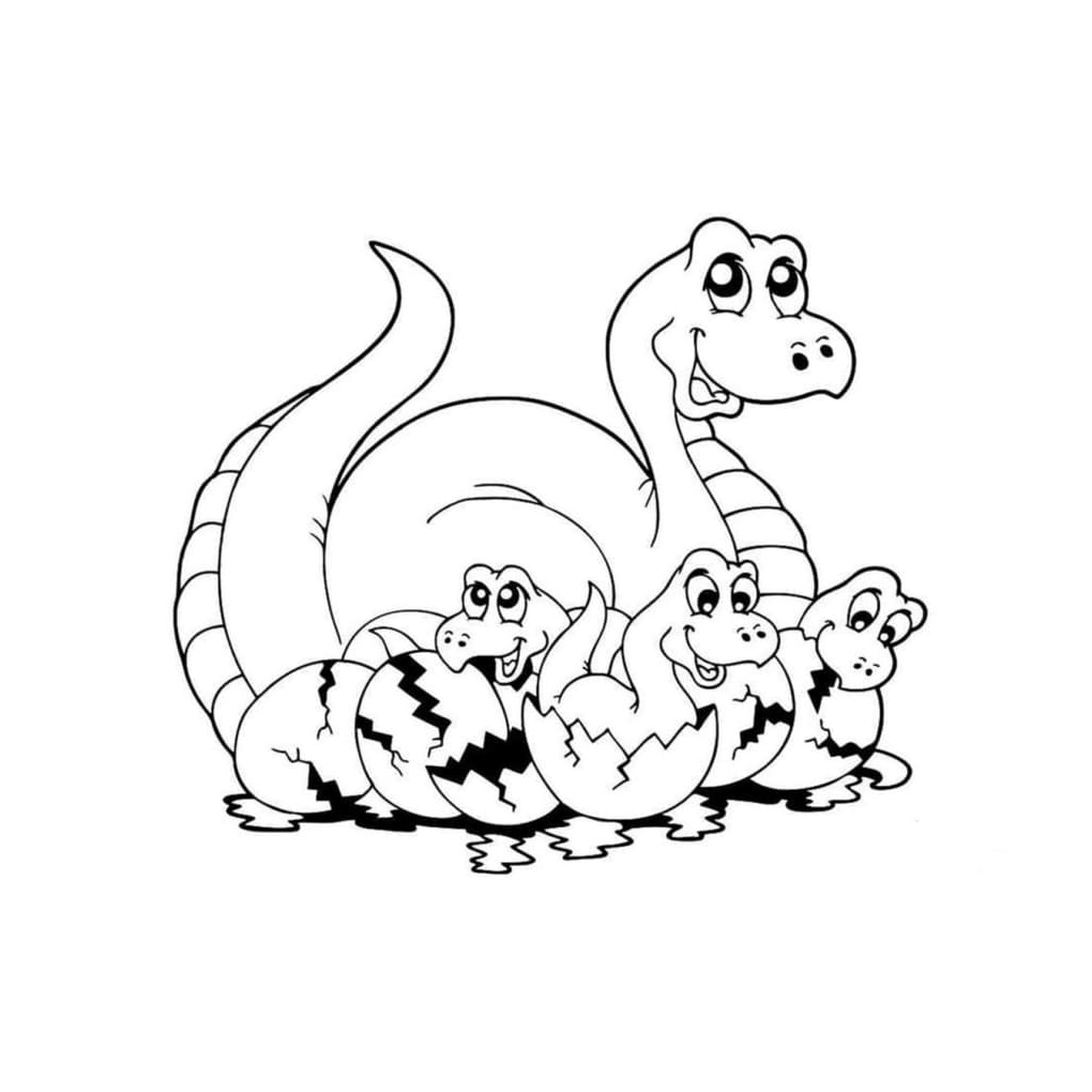 Sự sống mới qua tranh bầy khủng long con mới nở