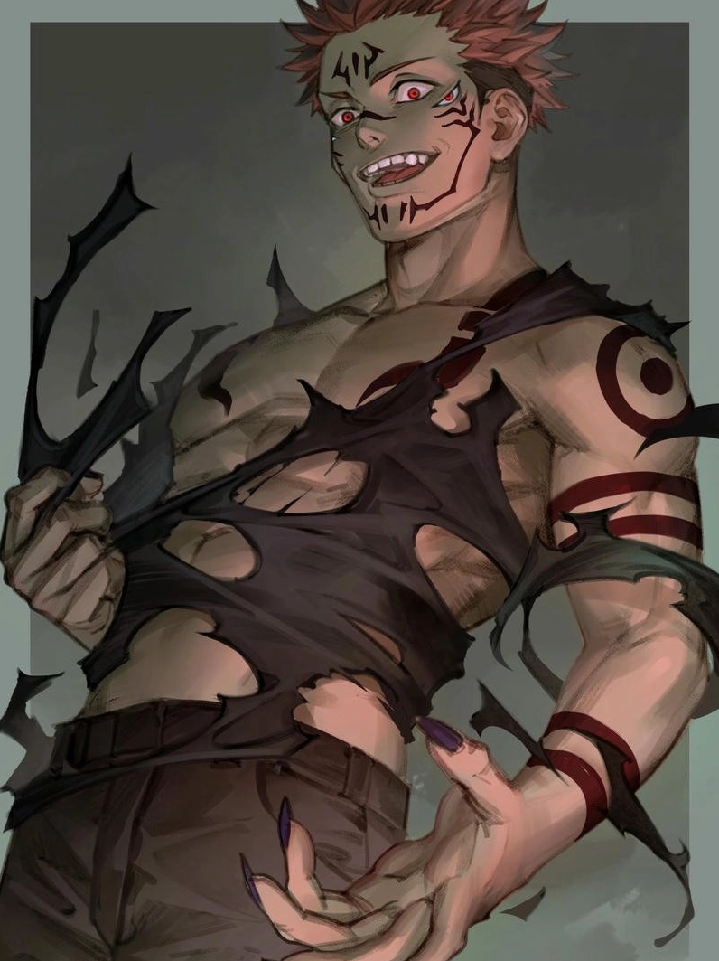 Sukuna dù bị thương nhưng vẫn toát lên vẻ nguy hiểm chết người