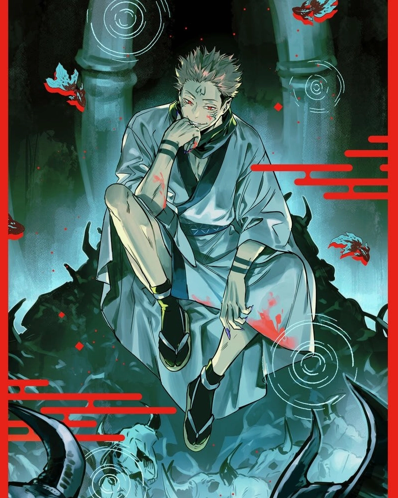 Sukuna ngồi ung dung trong lãnh địa Phục Ma Ngự Trù Tử