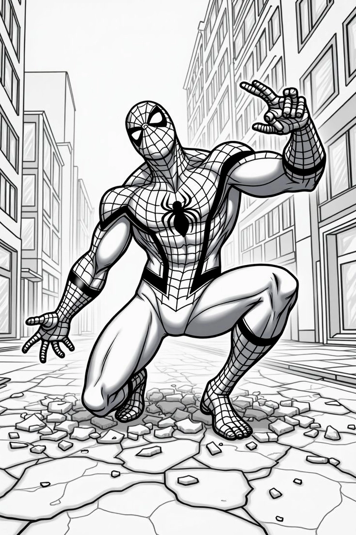 Tải tranh to màu người nhện 23 về cho bé