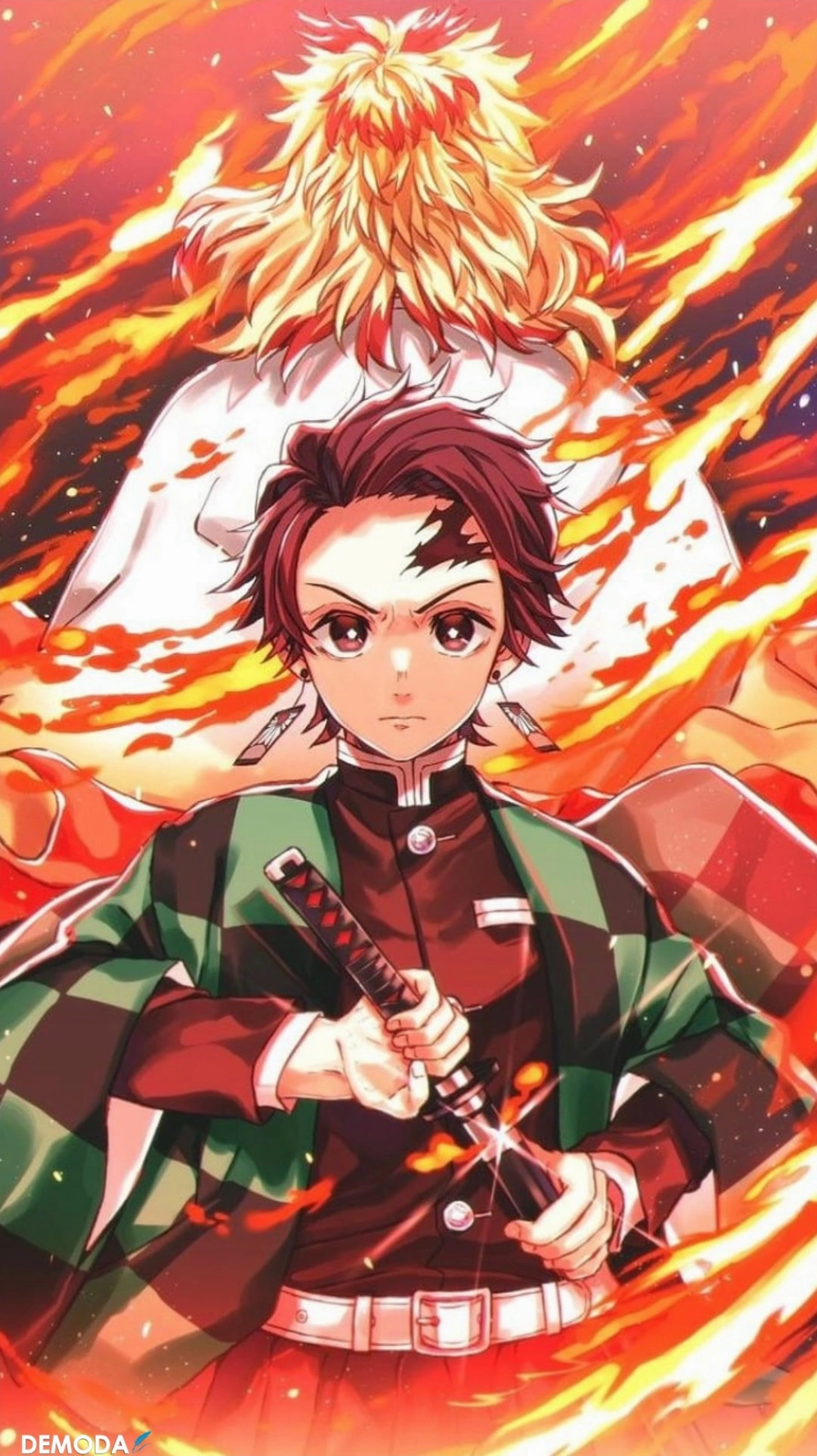 Tanjiro ngầu với ánh mắt quyết tâm rực lửa