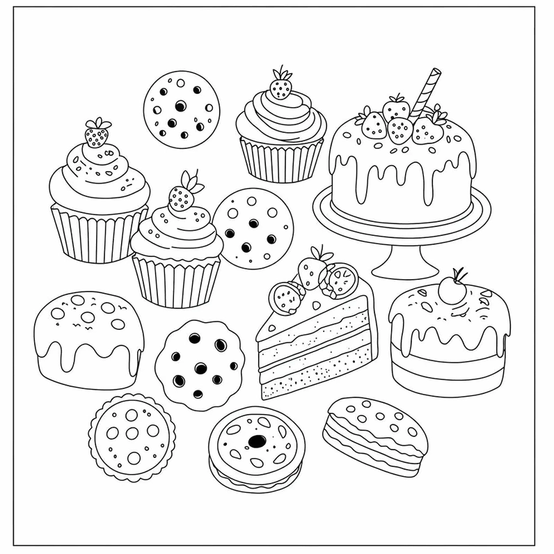 Thỏa sức sáng tạo với bộ tô màu bánh kẹo ngộ nghĩnh và đầy màu sắc