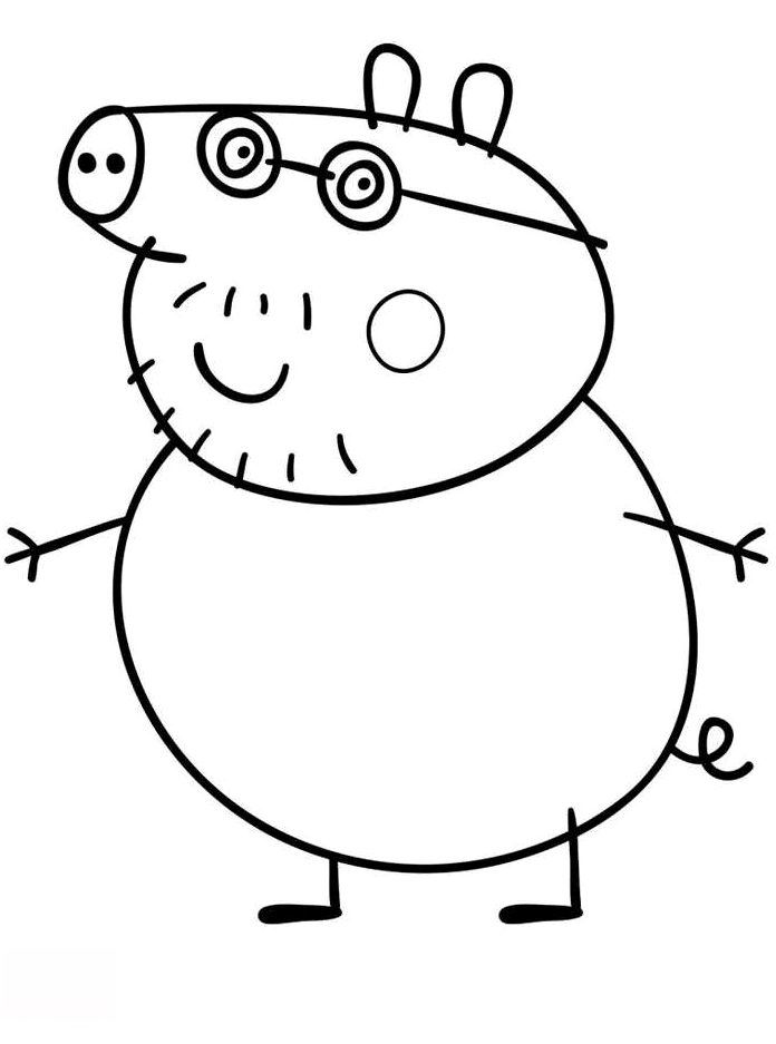 Tô màu bố lợn peppa bụng bự vui tính