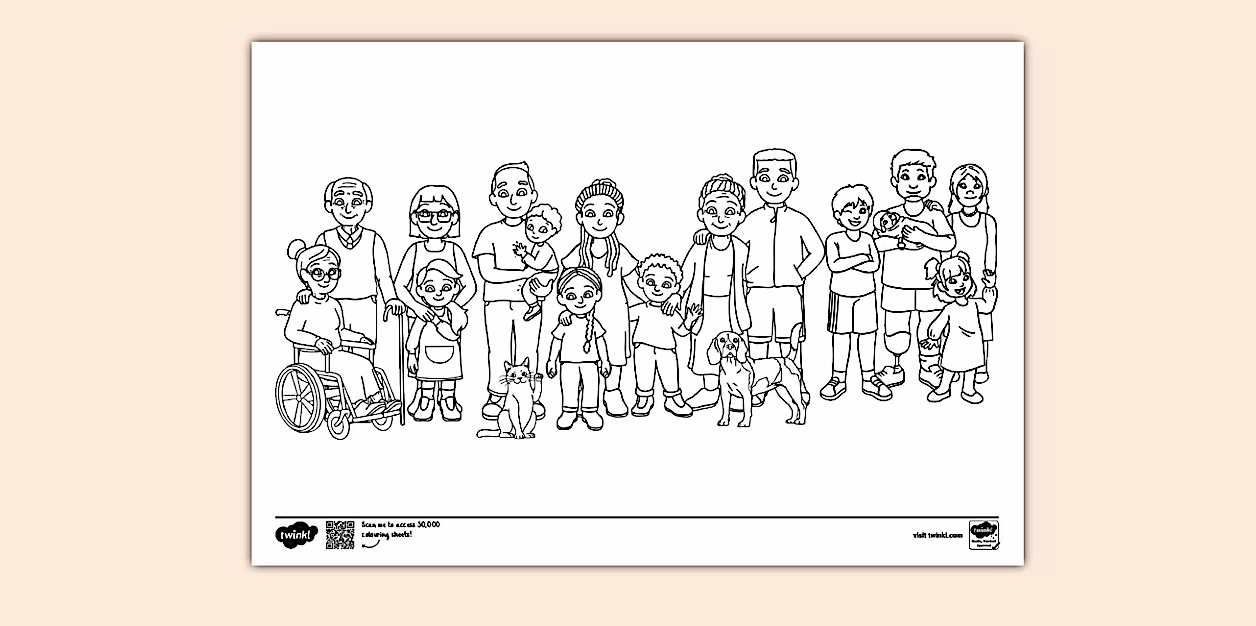 tô màu Bộ Tranh Vẽ Gia Đình 4 Người Đơn Giản Ngày Gia Đình Việt Nam