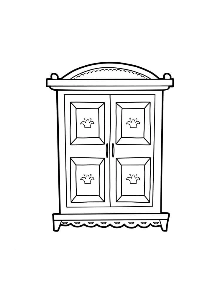 Tô màu cái tủ đẹp và đơn giản giúp bé thư giãn