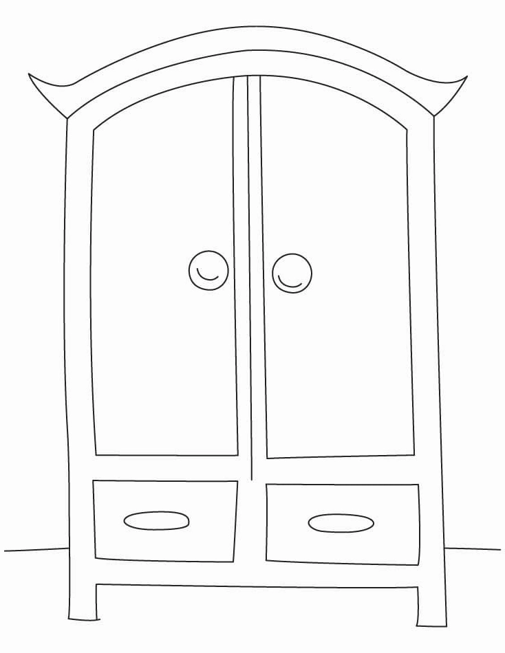 Tô màu cái tủ đơn giản và đẹp cho bé gái