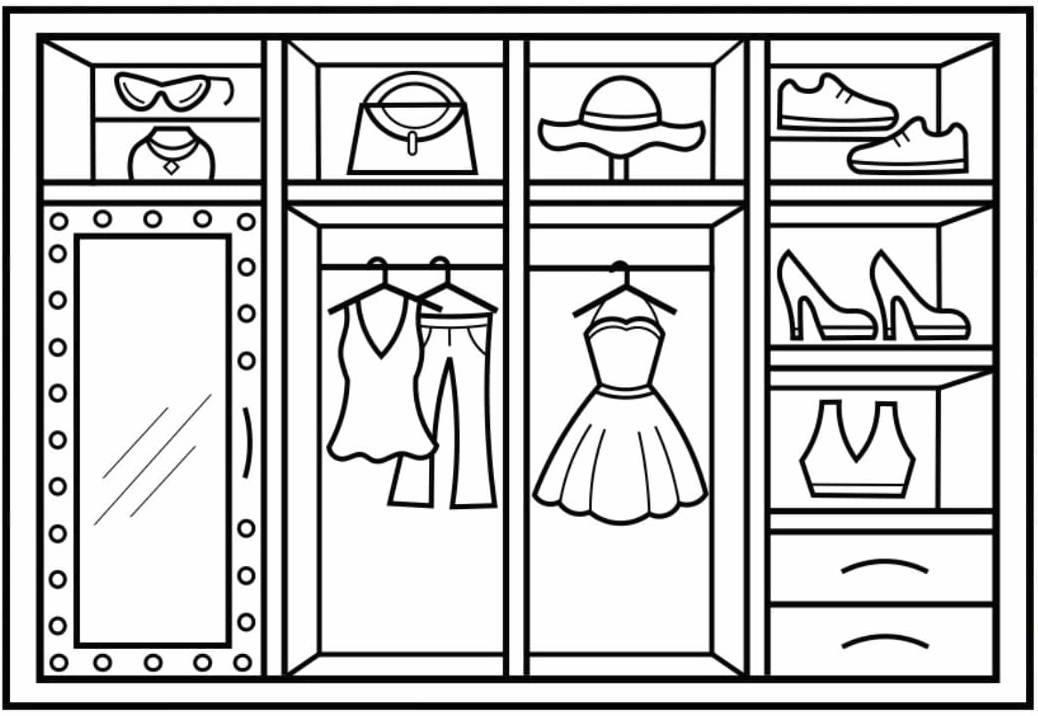 Tô màu cái tủ đựng quần áo đẹp lộng lẫy