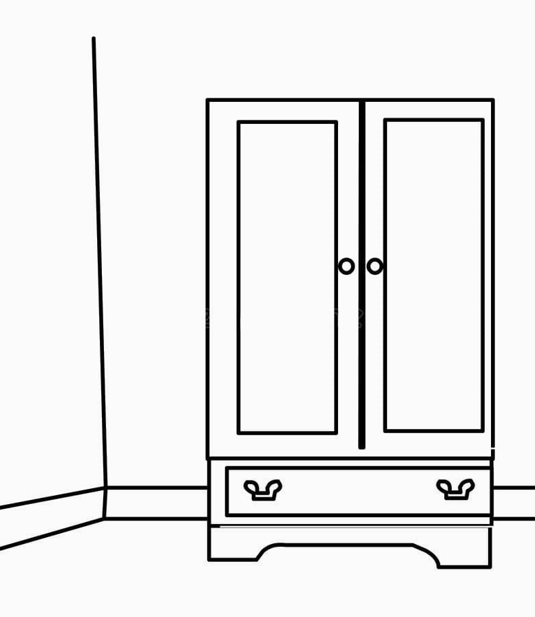 Tô màu cái tủ trong phòng ngủ của bé