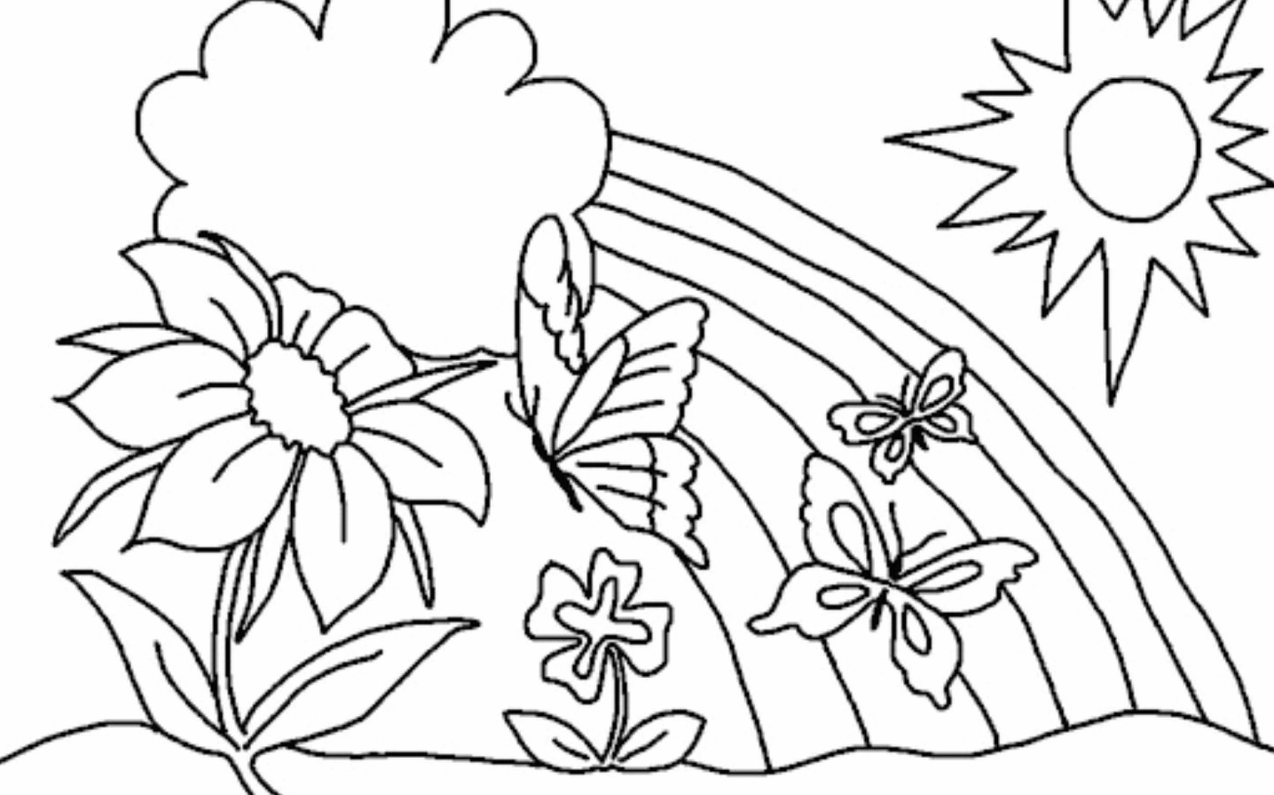 tô màu Cầu vồng và bướm bay rực rỡ