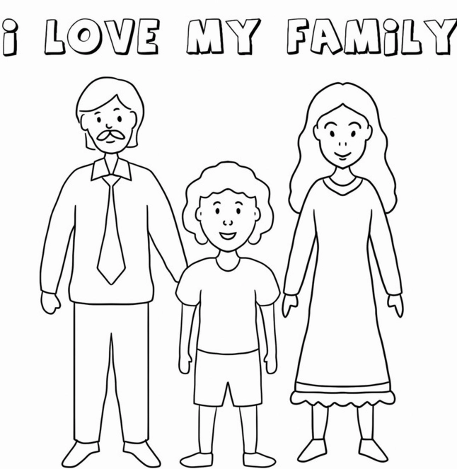 tô màu gia đình 3 người đầy ý nghĩa