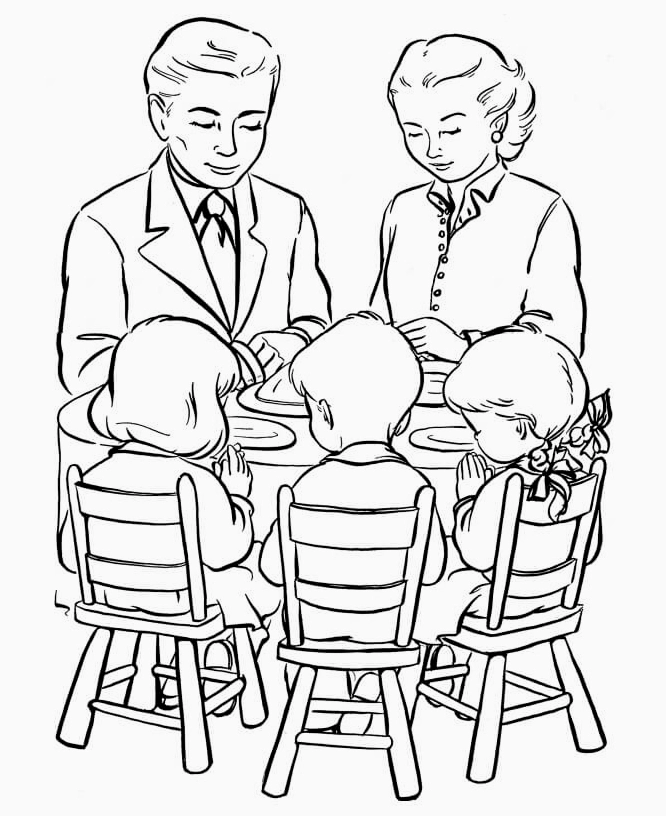 tô màu gia đình 3 người dịp lễ