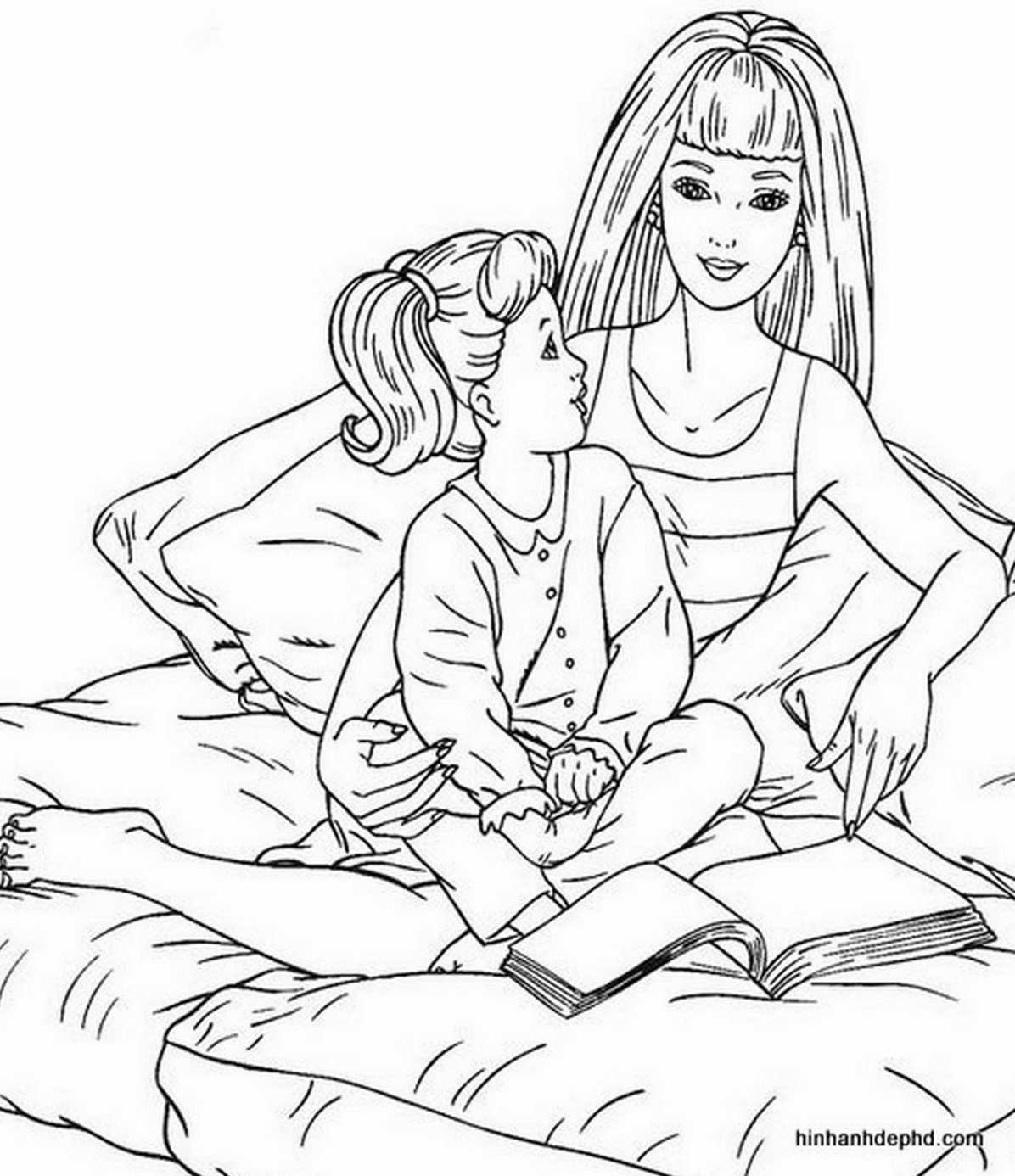 tô màu gia đình 3 người số 1