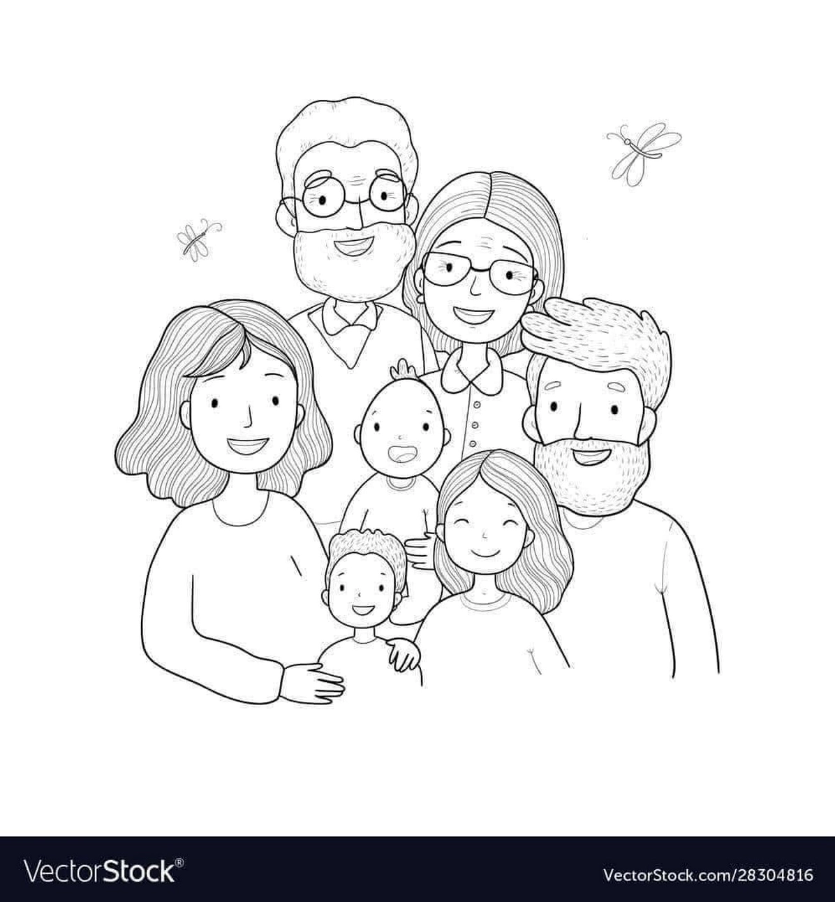 tô màu gia đình 3 người số 6