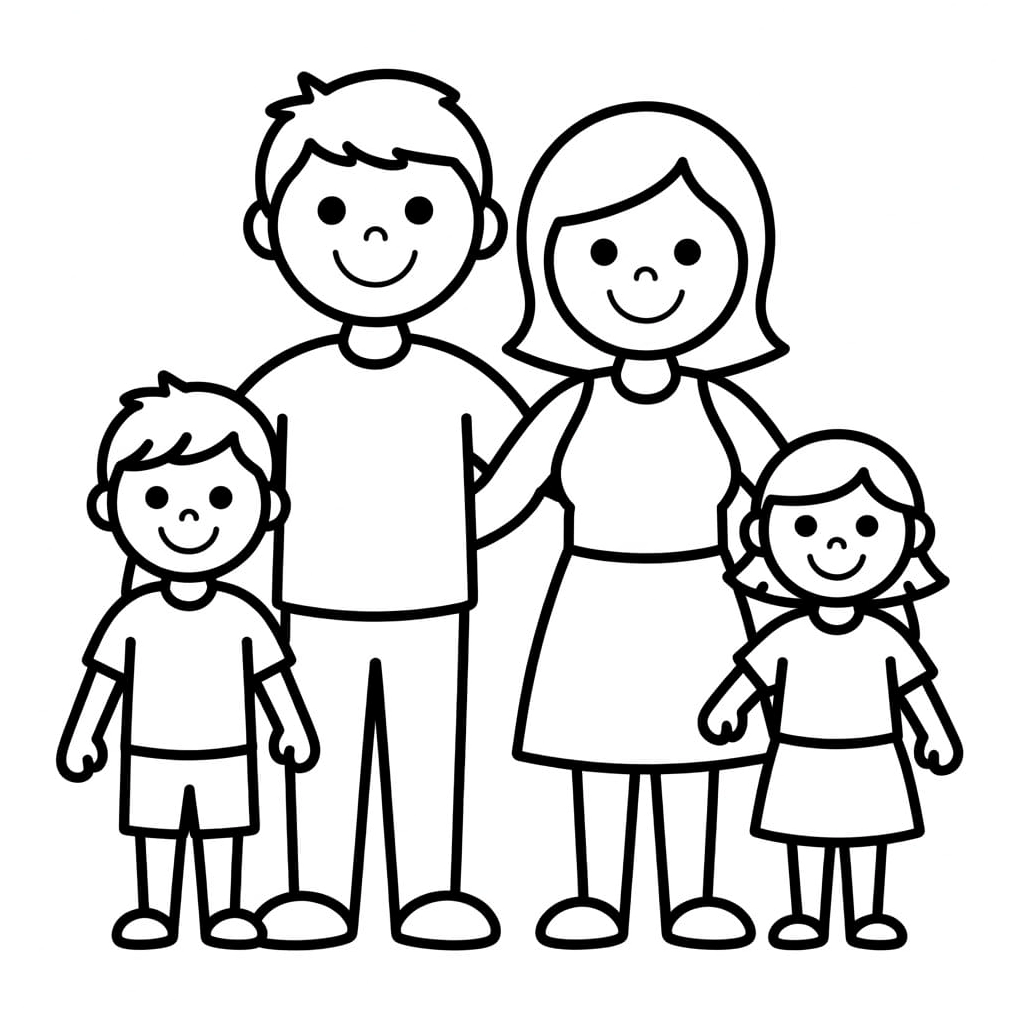 tô màu Gia Đình Đáng Yêu