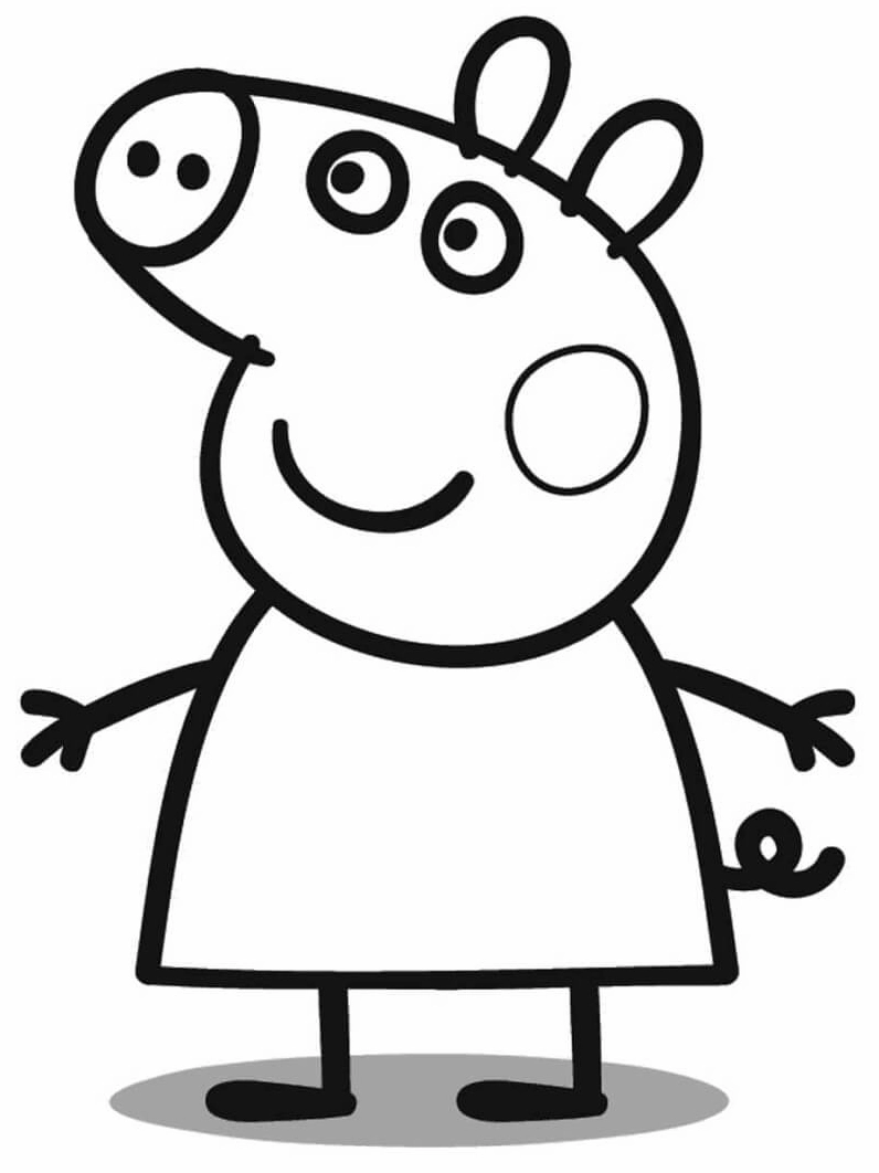 Tô màu heo peppa dễ thương cho bé mầm non