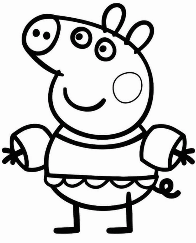 Tô màu heo peppa đi bơi thỏa thích