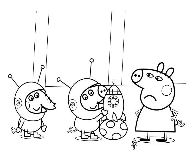 Tô màu heo peppa giận dỗi