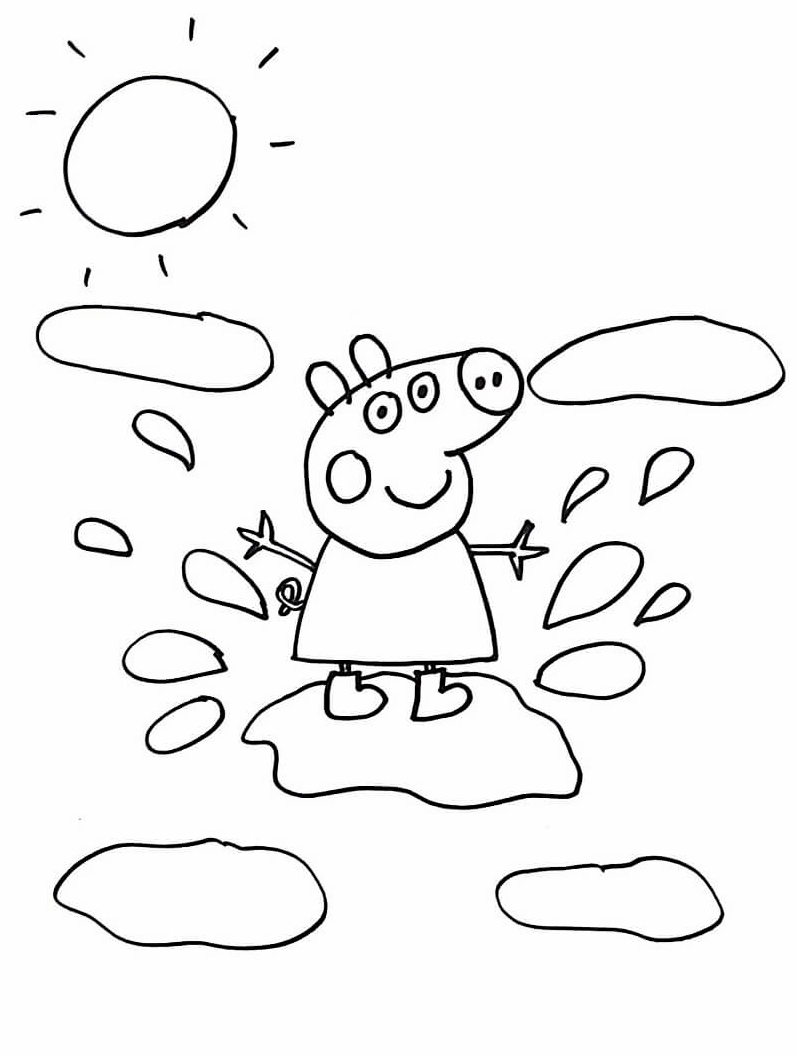 Tô màu heo peppa nghịch nước vui nhộn