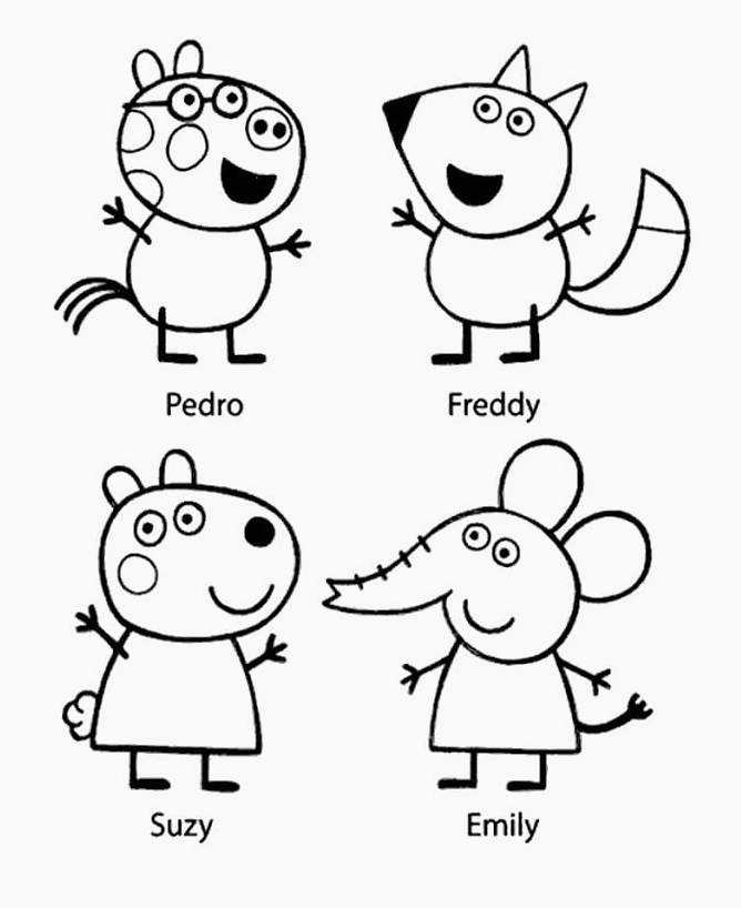 Tô màu heo peppa và các bạn