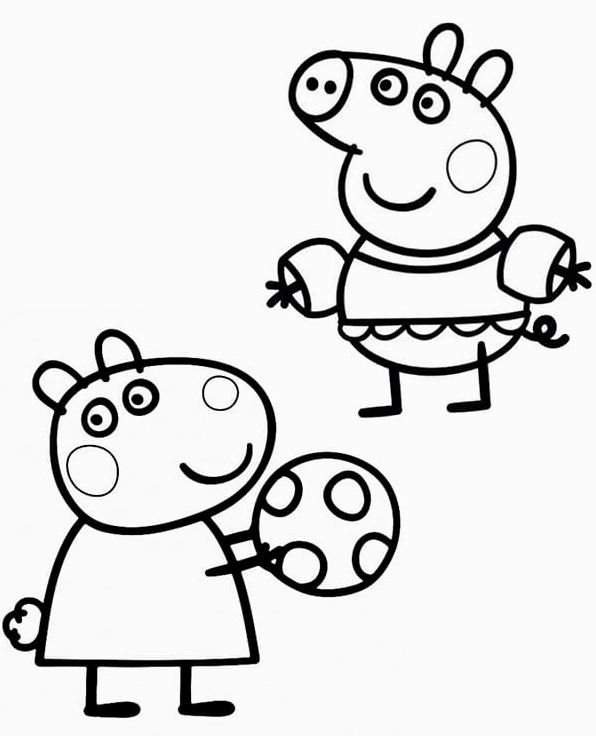 Tô màu heo peppa vui vẻ