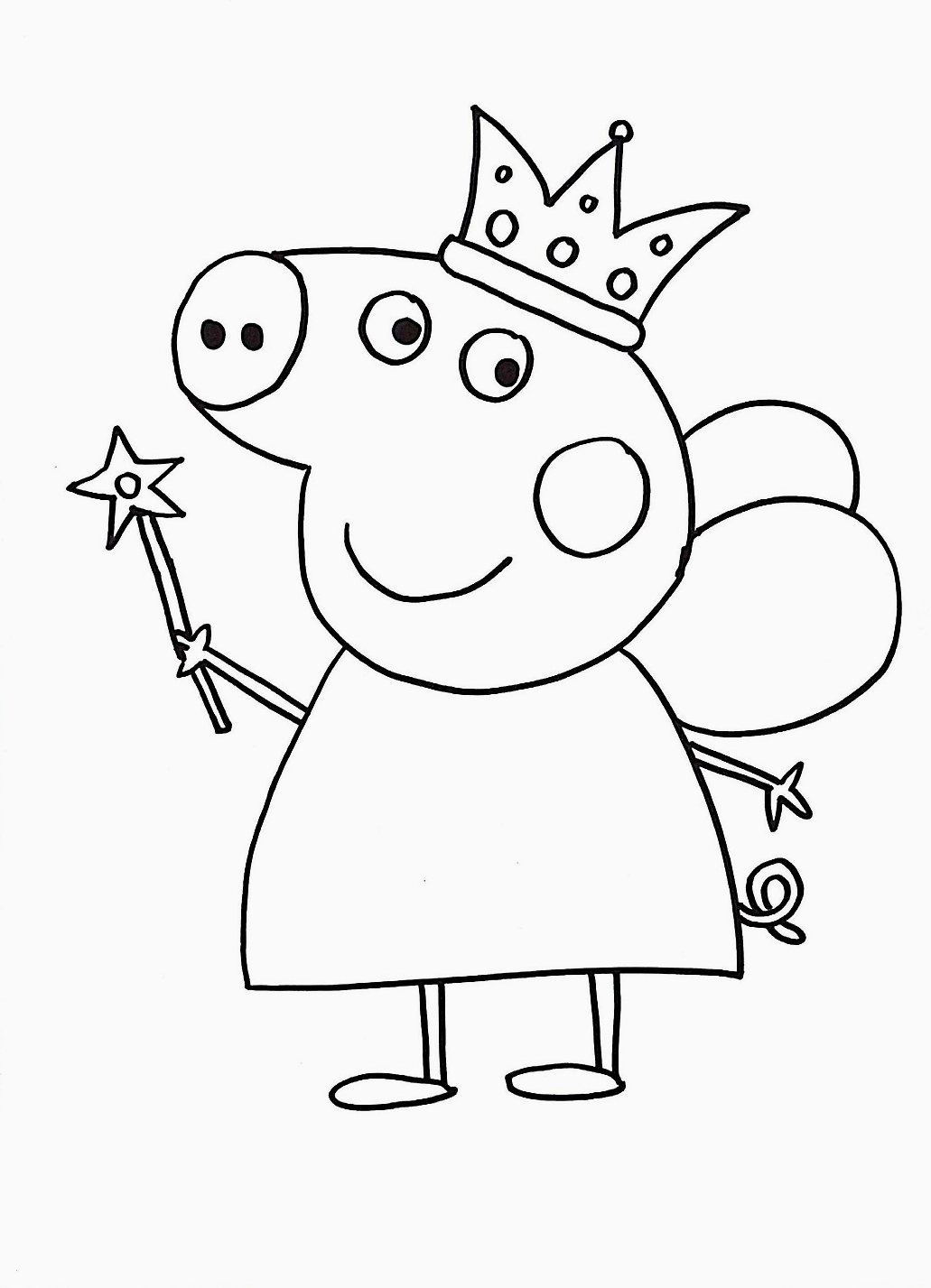 Tô màu lợn peppa công chúa xinh xắn