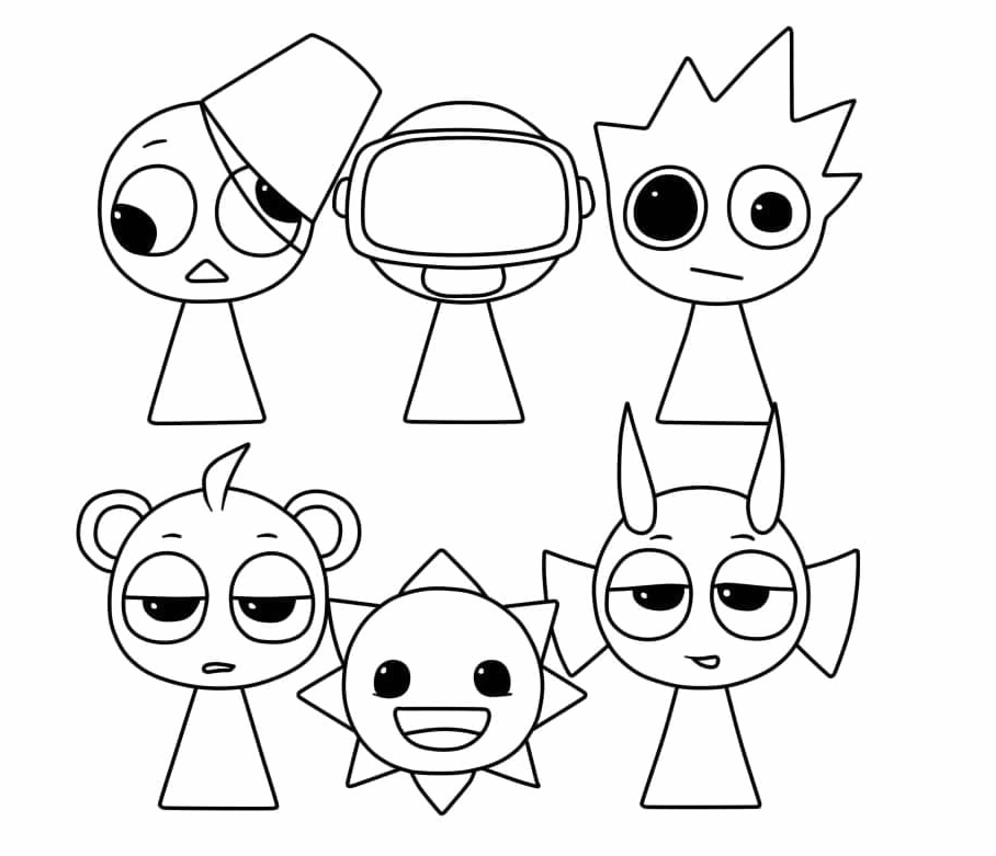 Tô màu nhân vật Sprunki ngộ nghĩnh dễ thương