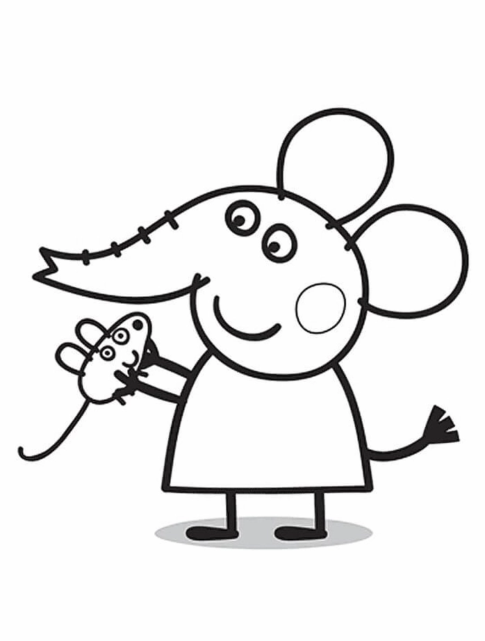 Tô màu voi emily bạn của peppa