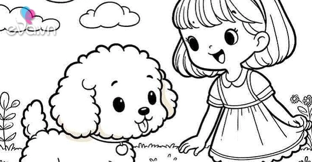 Tổng hợp bộ tranh tô màu em bé gái dễ thương giúp bé phát triển trí não toàn diện