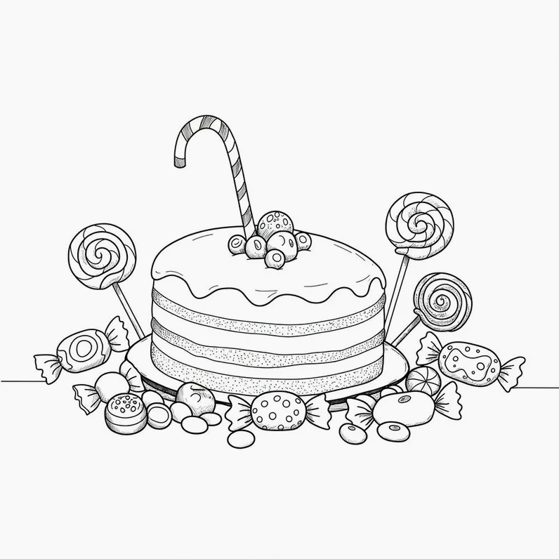Tổng hợp mẫu tranh tô màu bánh kẹo bé nào cũng mê mẩn