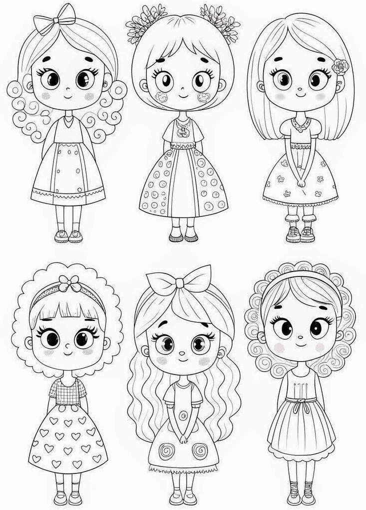 Trang in tranh tô màu búp bê thay quần áo phong cách công sở