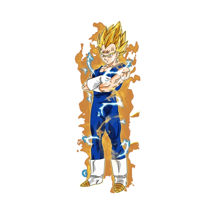 Trạng thái Vegeta Majin với chữ M trên trán vô cùng hắc ám