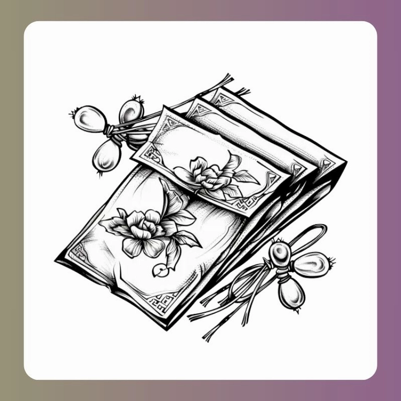 Tranh tô màu bao lì xì chuẩn nét đứt rõ ràng